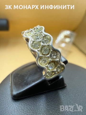 Сребърен пръстен /925/липсва 1 камъче, снимка 4 - Пръстени - 52416881