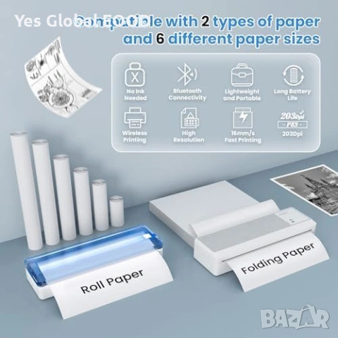 vretti P83 мобилен A4 термален принтер за Android и iOS, снимка 3 - Друга електроника - 53335575