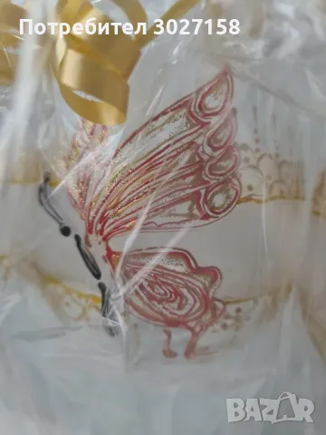 Комплект ръчно рисувани чаши за вино, снимка 4 - Чаши - 49711402