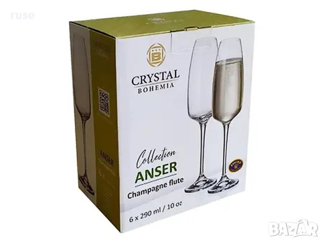 НОВИ! Чаши за шампанско 6 броя Bohemia Anser кристално стъкло, снимка 3 - Сервизи - 41814584