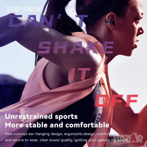 Шумоподтискащи Водоустойчиви спортни слушалки / Безжични Слушалки с Костна Проводимост, снимка 2 - Bluetooth слушалки - 48808956