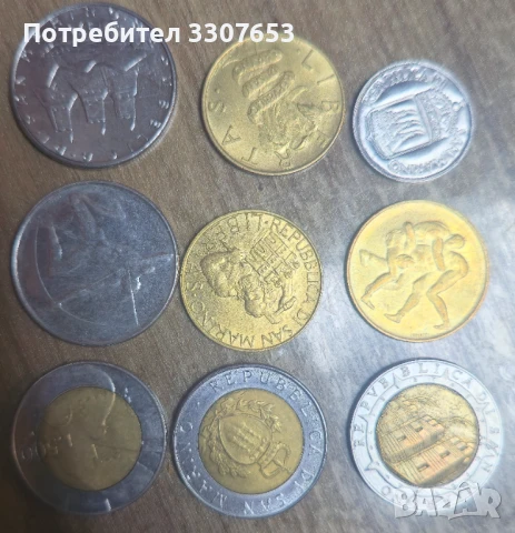 монети Сан Марино 9 бр, снимка 2 - Нумизматика и бонистика - 50928298