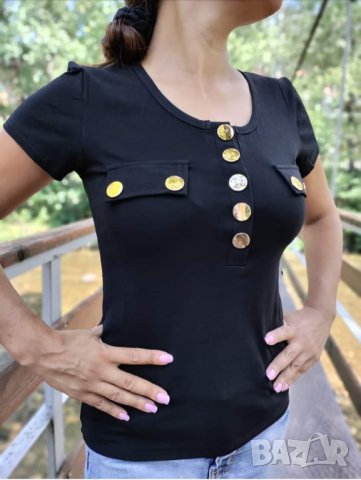 Блузка със златни  копчета , снимка 7 - Тениски - 32998452