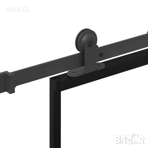vidaXL Плъзгаща се врата с обков 90x205 см ESG стъкло и алуминий, снимка 4 - Входни врати - 56146986