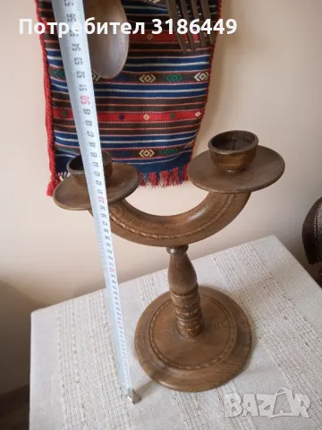 Голям свещник от орехово дърво , снимка 5 - Други - 47757937