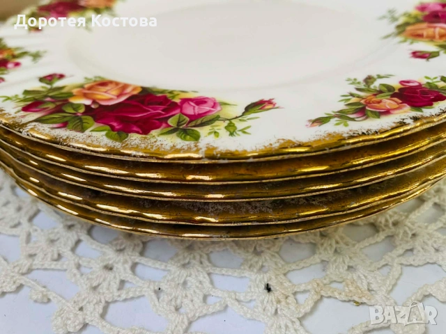 ROYAL ALBERT красиви чинии от Англия от костен порцелан, снимка 4 - Антикварни и старинни предмети - 53577955