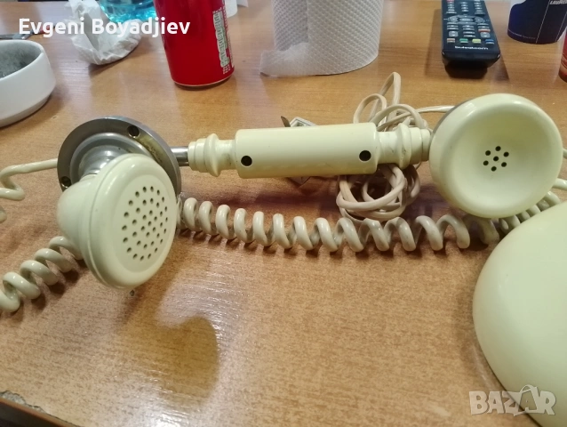 Ретро телефон с шайба , снимка 3 - Антикварни и старинни предмети - 53649042