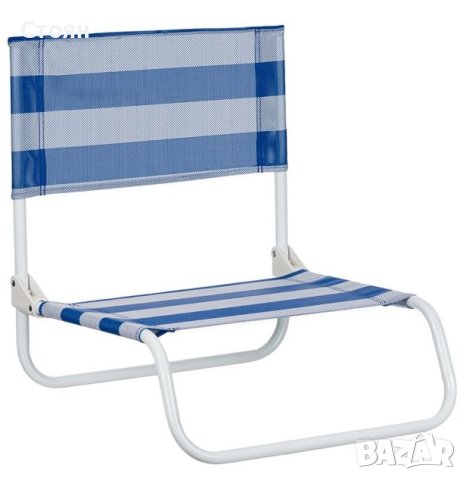 Плажен стол синьо бяло райе металик 45x41x50см, снимка 1 - Къмпинг мебели - 41434149