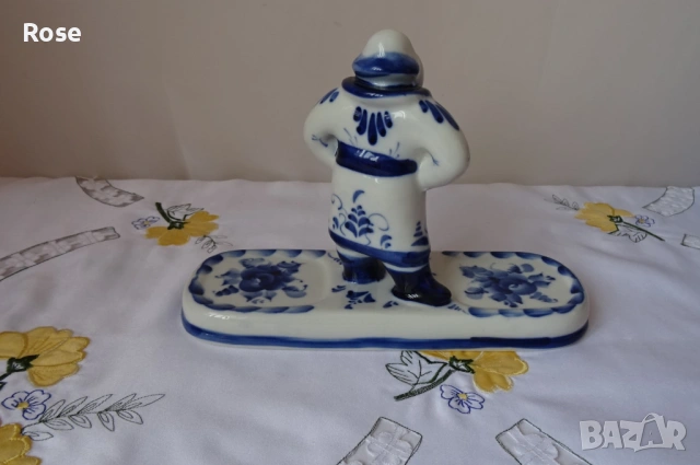 Гжелски рисувани фигури, Русия, СССР, винтидж, снимка 6 - Антикварни и старинни предмети - 53583475