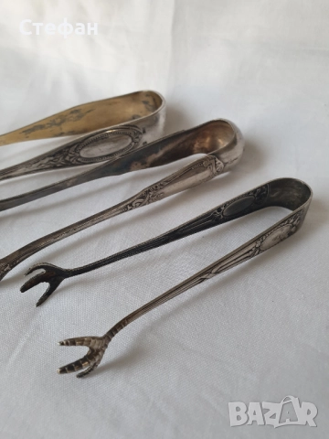 Посребрени щипки, снимка 3 - Антикварни и старинни предмети - 52488358