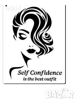 4 Вида Женско дамско лице жена прическа стенсил шаблон за спрей за торта украса Scrapbooking, снимка 4 - Други - 42069565