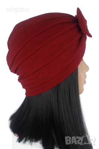 Тюрбан за коса с пандела в червено, снимка 2 - Аксесоари за коса - 40511253