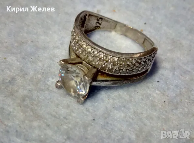 ПРЕКРАСЕН СКЪПОЦЕНЕН СРЕБЪРЕН ПРЪСТЕН СРЕБРО 925 с ГОЛЯМ БЛЕСТЯЩ ЦИРКОН и МНОГО МАЛКИ ЦИРКОНИ 305665, снимка 8 - Пръстени - 49981849