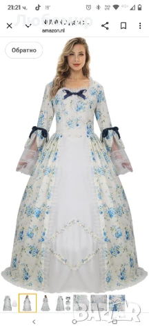 NUWIND Дамска рококо готическа викторианска рокля, костюм, ретро флорален принт, ренесансов

L