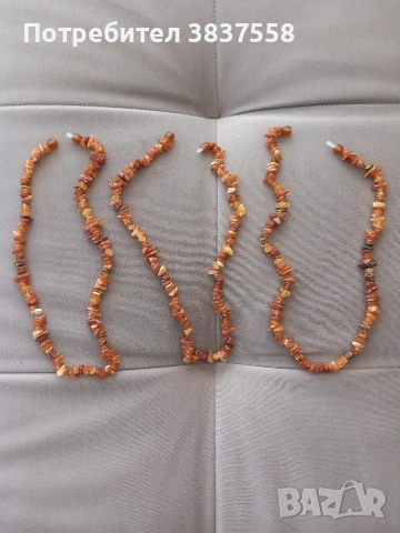 огърлица от необработен кехлибар, дължина 44-47 см 