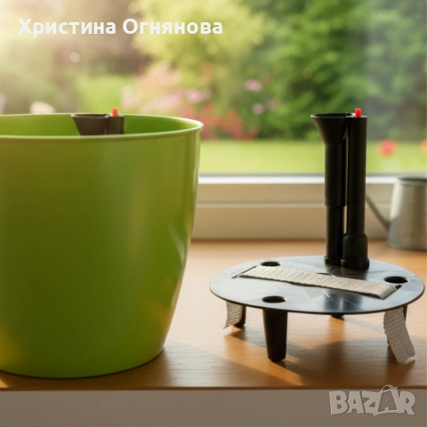 Саксия с поливна система Ø18×H16 см - за здрава коренова система, снимка 3 - Други стоки за дома - 53517146
