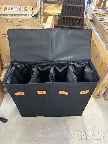 SONGMICS кош за пране с 4 отделения, 210 л, с капак, 5 етикета, преносима и перяща се вътрешна торба, снимка 6 - Други - 51733290