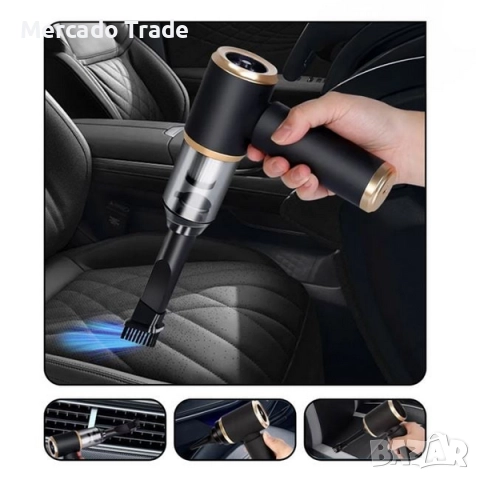 Мини прахосмукачка Mercado Trade, С накрайници, 5 в 1, 50W, Черен