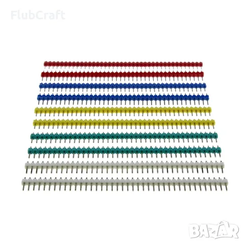 2.54mm 1×40 Мъжки Конектори – Различни Цветове