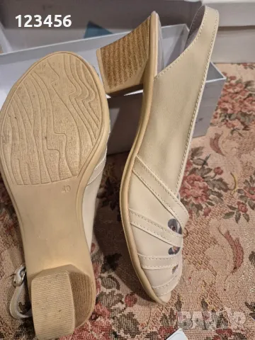 Нови бели сандали на ток, снимка 3 - Сандали - 50292683