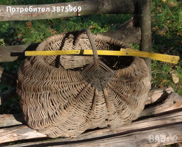 Стари плетени кошници и плетен кош, снимка 5 - Антикварни и старинни предмети - 49842297