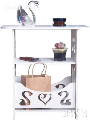 Компактна бяла етажерка, Нощно шкафче Фламинго, снимка 6 - Шкафове - 49049800