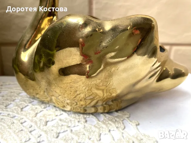 Красив позлатен порцеланов лебед от Англия , снимка 11 - Антикварни и старинни предмети - 49743060