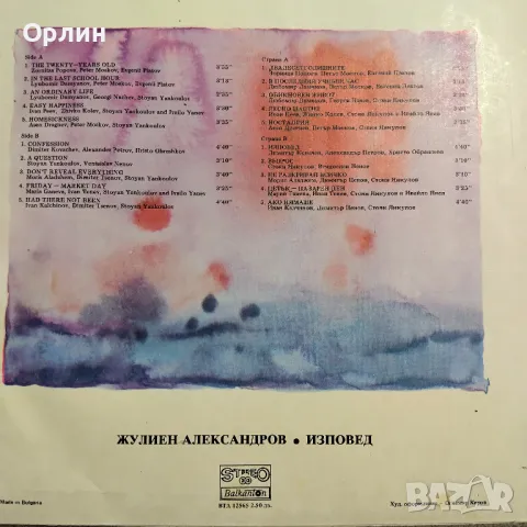 Грамофонни плочи - Изповед - Жулиен Александров ВТА 12565, снимка 2 - Грамофонни плочи - 49565918