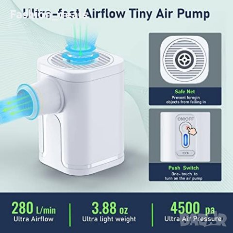 Нова Електрическа въздушна помпа за надуваеми предмети/1600mAh Топки Матраци , снимка 3 - Други спортове - 41519662