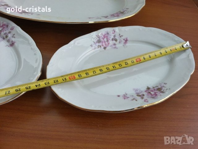 Стар български порцелан Изида барок плато чиния елипса, снимка 3 - Антикварни и старинни предмети - 33962210