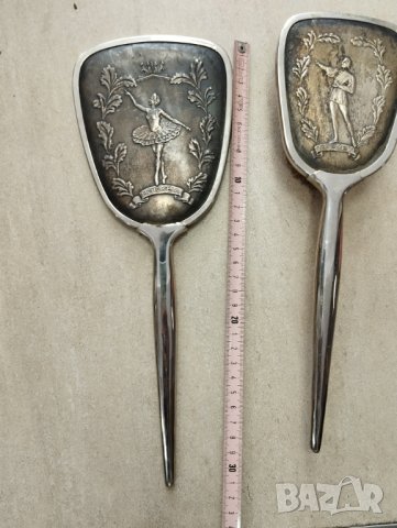 посребрени огледало и четка за коса арт деко, снимка 2 - Други ценни предмети - 41163749