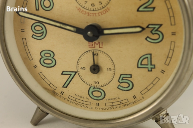 SMI Repetition Стар Френски Будилник, снимка 5 - Антикварни и старинни предмети - 51867483