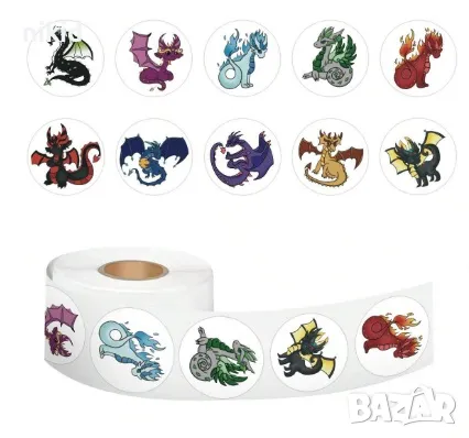 100 бр Змей Дракон самозалепващи лепенки стикери за ръчна изработка за подарък, снимка 2 - Други - 47521542