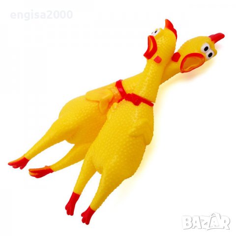 ПРОМО! Крякащо пиле, гумена звучна кокошка, снимка 4 - За кучета - 38799546