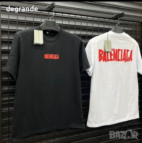 Мъжка Тениска Balenciaga Бяла и Черна 