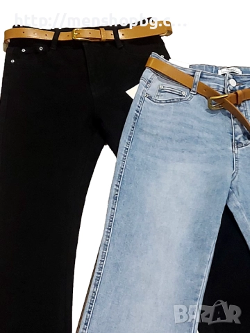 Дамски дънки чарлстон с колан, снимка 2 - Дънки - 52842583