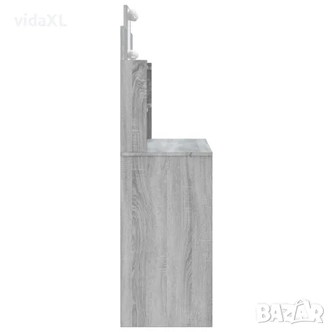 vidaXL Тоалетка с LED лампи, сив сонома, 96x40x142 см, снимка 6 - Тоалетки - 56148092