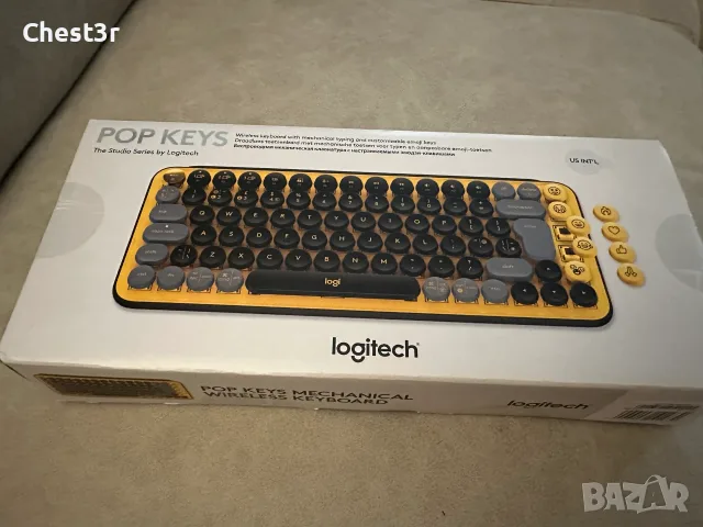 Logitech POP Keys Blast Yellow - безжична механична клавиатура, нова, снимка 2 - Клавиатури и мишки - 56052856