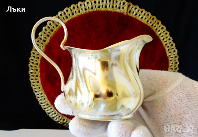 Посребрена бронзова каничка,латиера,красив релеф. , снимка 7 - Антикварни и старинни предмети - 36213424