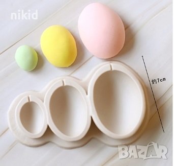 3 яйца яйце силиконов молд форма фондан декор украса, снимка 2 - Форми - 41868702