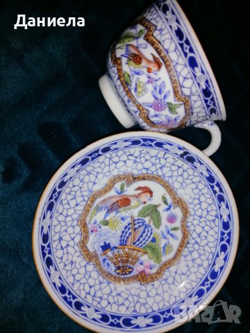 Античен порцелан Mosa - чаши и чинийки (3 броя)
