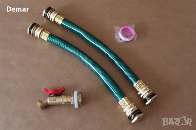 Комплект конектори и кран, месингови водни задници за варели с 2 тръби, снимка 10 - Други - 41573527