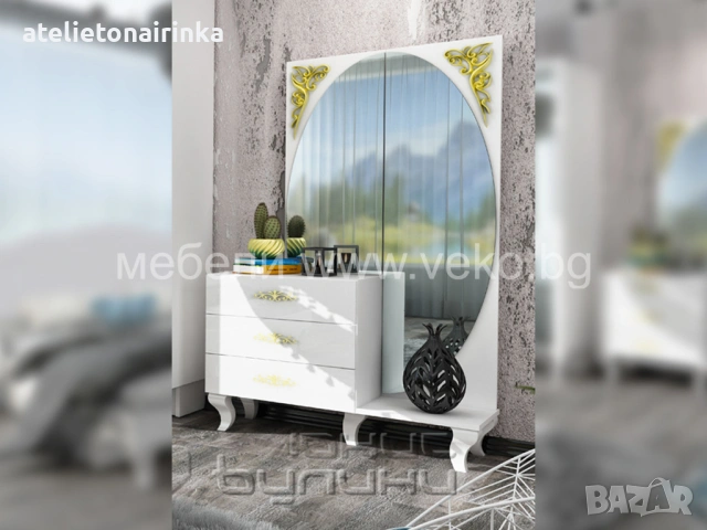 Спален комплект Белисима със златни орнаменти, снимка 3 - Спални и легла - 49174808