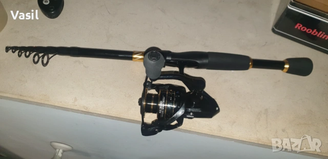 телескоп за спининг - къса транспортна дължина Макара и влакно , снимка 13 - Въдици - 53028404
