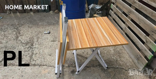 Сгъваема маса за дом, офис и градина Описание:  Маси с елегантен дървесен плот , снимка 2 - Маси - 53538834
