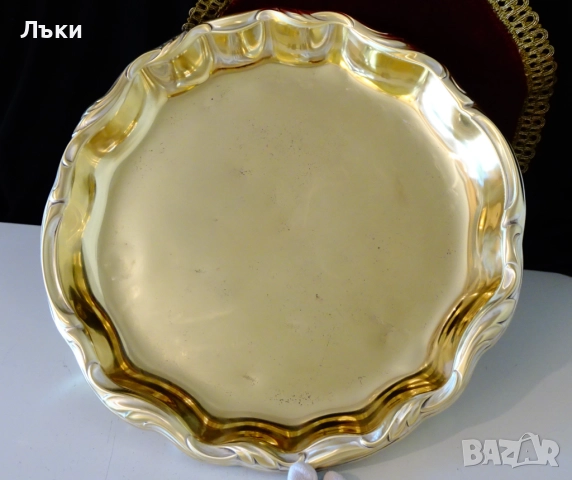 WMF бронзов поднос на крачета,38 см.,1 кг.,барок 