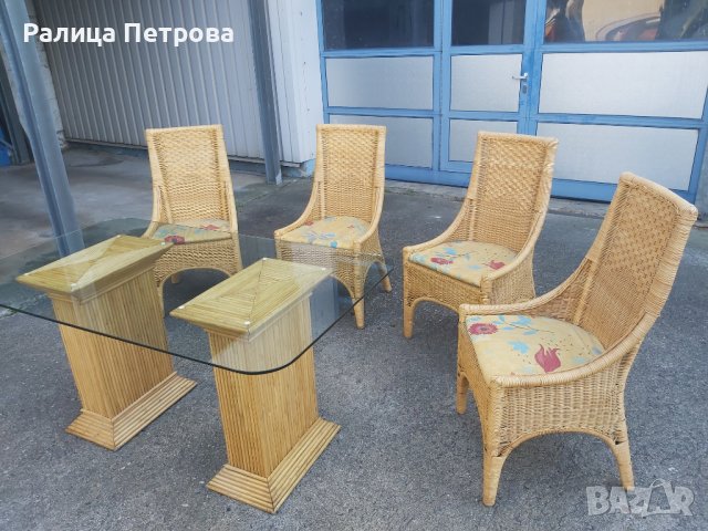 Маса и столове от ратан, снимка 4 - Маси - 42169639