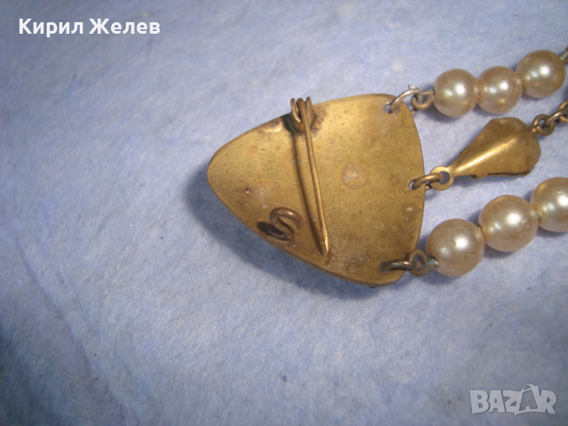 СТАРА БРОНЗОВА ПЕРЛЕНА АРТ НУВО БРОШКА с ГОЛЕМИ ЮВЕЛИРНО ФАСЕТИРАНИ ПЛАНИНСКИ КРИСТАЛИ 26149, снимка 5 - Антикварни и старинни предмети - 36290658