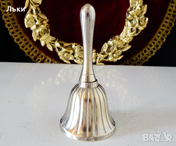 Посребрена бронзова камбанка,звънче,релеф. , снимка 4 - Антикварни и старинни предмети - 53394997