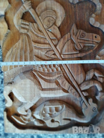 икона,дърворезба-свети георги убива змея, снимка 2 - Други ценни предмети - 41813780